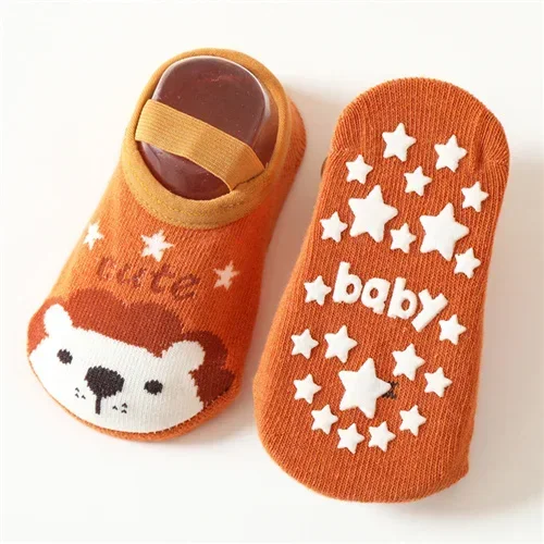 Toddler Non-Slip Socks with Grips Baby First Walk Socks Mid-Crew Comfort Socks for Infants 6M-3 Years Old