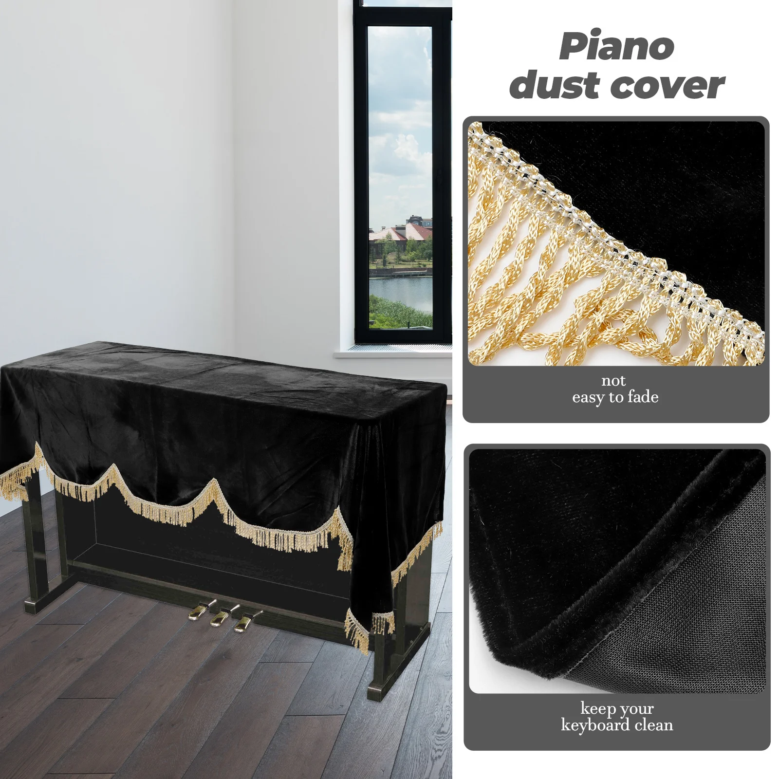 

88 Keys Electric Piano Dustproof Keyboard Cover Smooth Surface Protective Cloth for Keyboard to Prevent Dirt and Wear