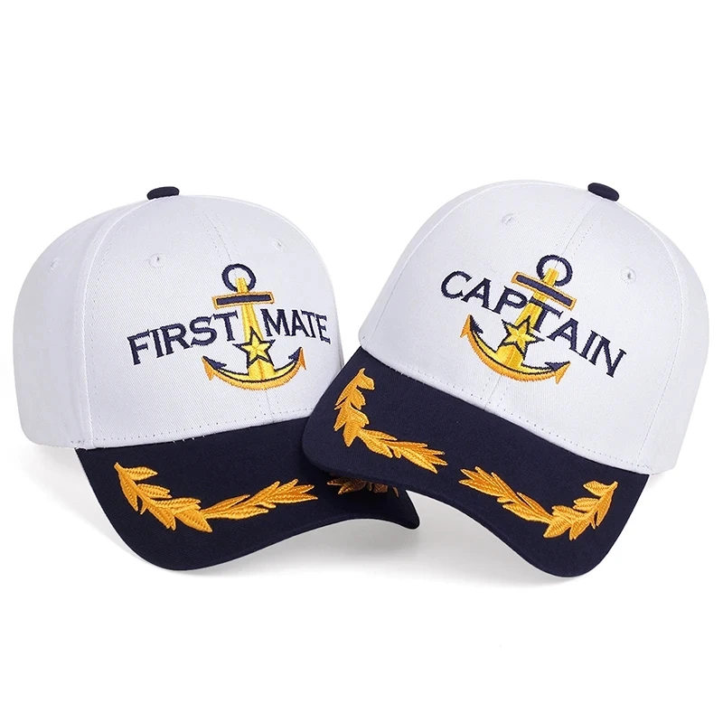 Unisex CAPTAIN/FIRST MATE Embroidery Baseball Caps Spring And Autumn Outdoor Adjustable Casual Hats Sunscreen Hat