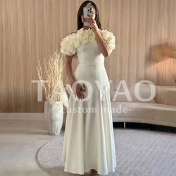 Elegant A Line Off The Shoulder Evening Dresses Ankle-Length Floral Party Dresses Modern Prom Gowns Robe De Soirée Vestido