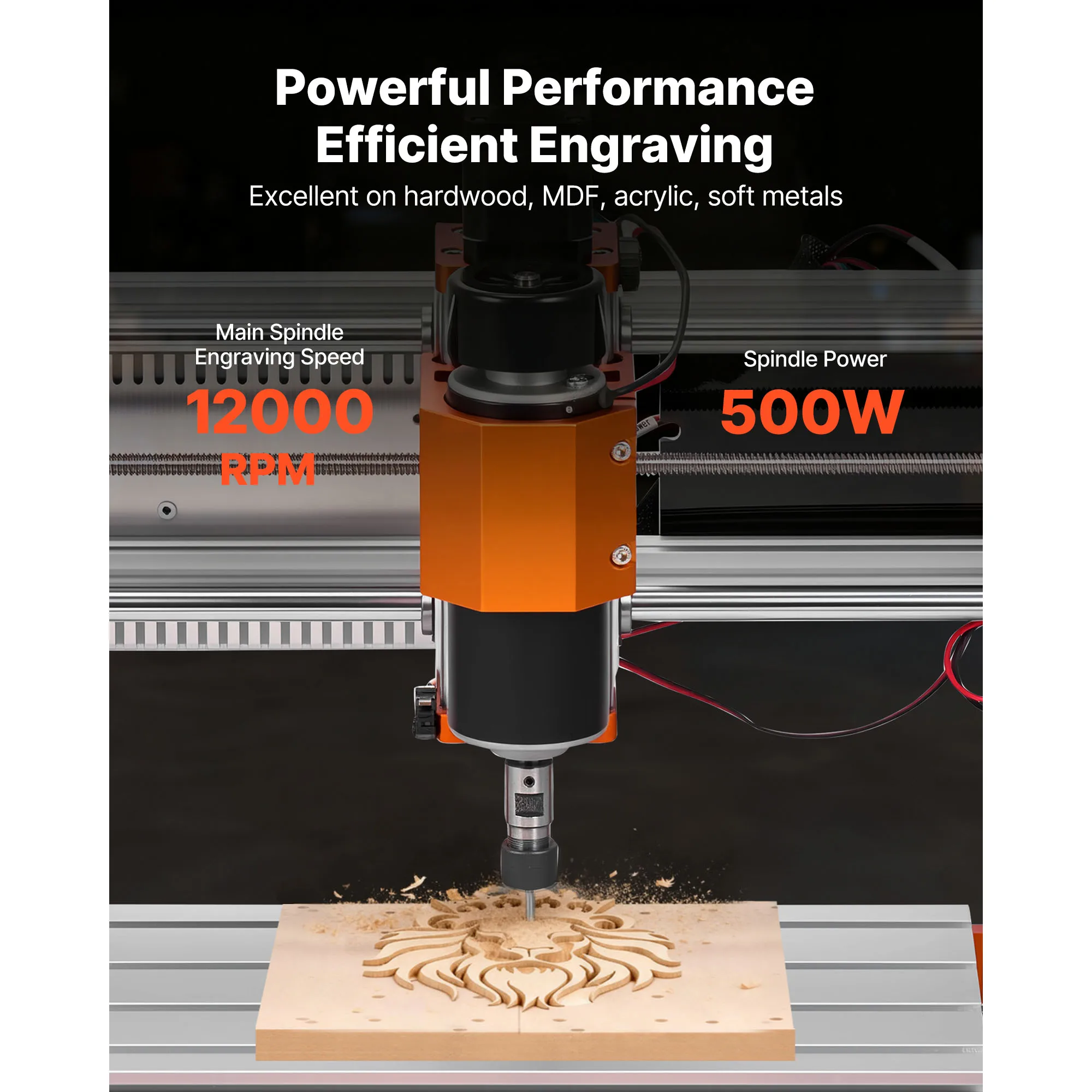 CNC Router Machine, 500W Spindle, 3-Axis Wood Engraving Milling Machine, Featuring 300 x 180 x 80 mm Working Area, Offline Controller, Limit Switch, E-Stop