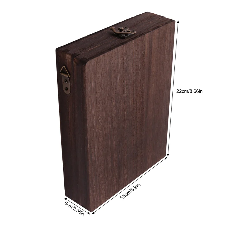 صندوق خشبي للكاتب A46M-2X، صندوق خشبي مع حقيبة كتف بغطاء مفصلي، مع مزلاج غطاء صندوق تخزين للرسم الخارجي