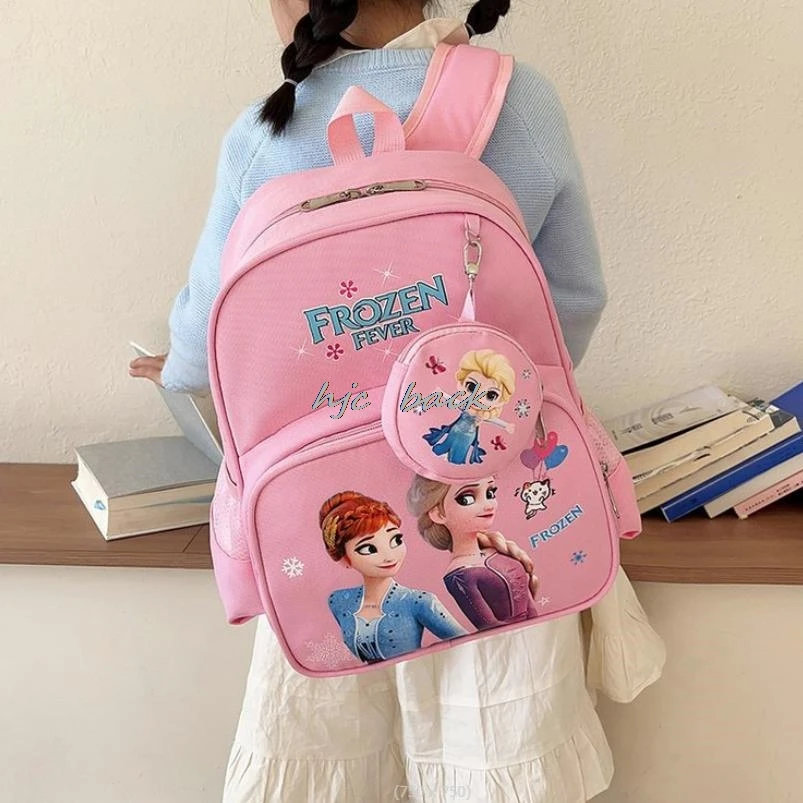 New Frozen Elsa Girl School Bag Princess Anna Grade 1-3 Primary Student Shoulder Orthopedic Kid Backpack Large Capacity Mochilas