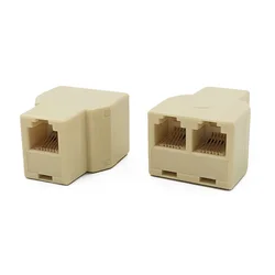 5PCS RJ12 6P6C Coupler 2 Way RJ11 Telephone Cable Splitter Adapter Suitable For Telephone