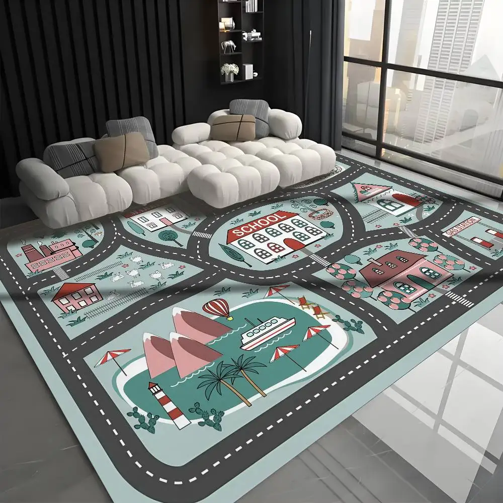 

Floor Mat Printed Large Carpets Living Room And Bedroom Carpets Bathroom Anti SlipCartoon Children's Educational Games Door