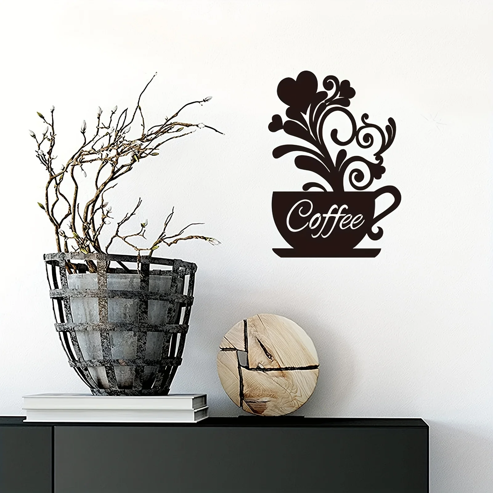 Coffee Wall Art Coffee Bar Wall Decor Metal Decor Sign Coffee Cup Silhouette Hard Cup Sign Wall Art Sculptures Cafe Themed Decor