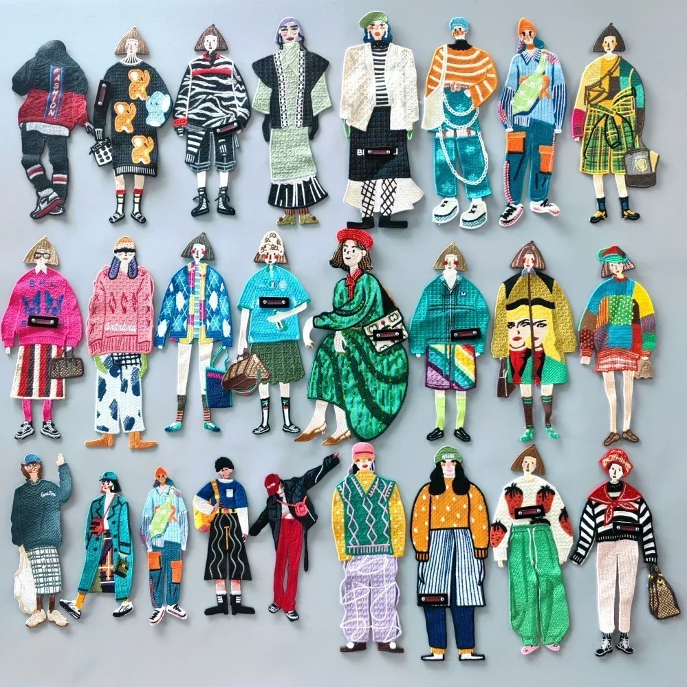 Insignias bordadas de moda para mujer, parche para niña, apliques de personajes de dibujos animados para niñas, parches para ropa, accesorio DIY WF