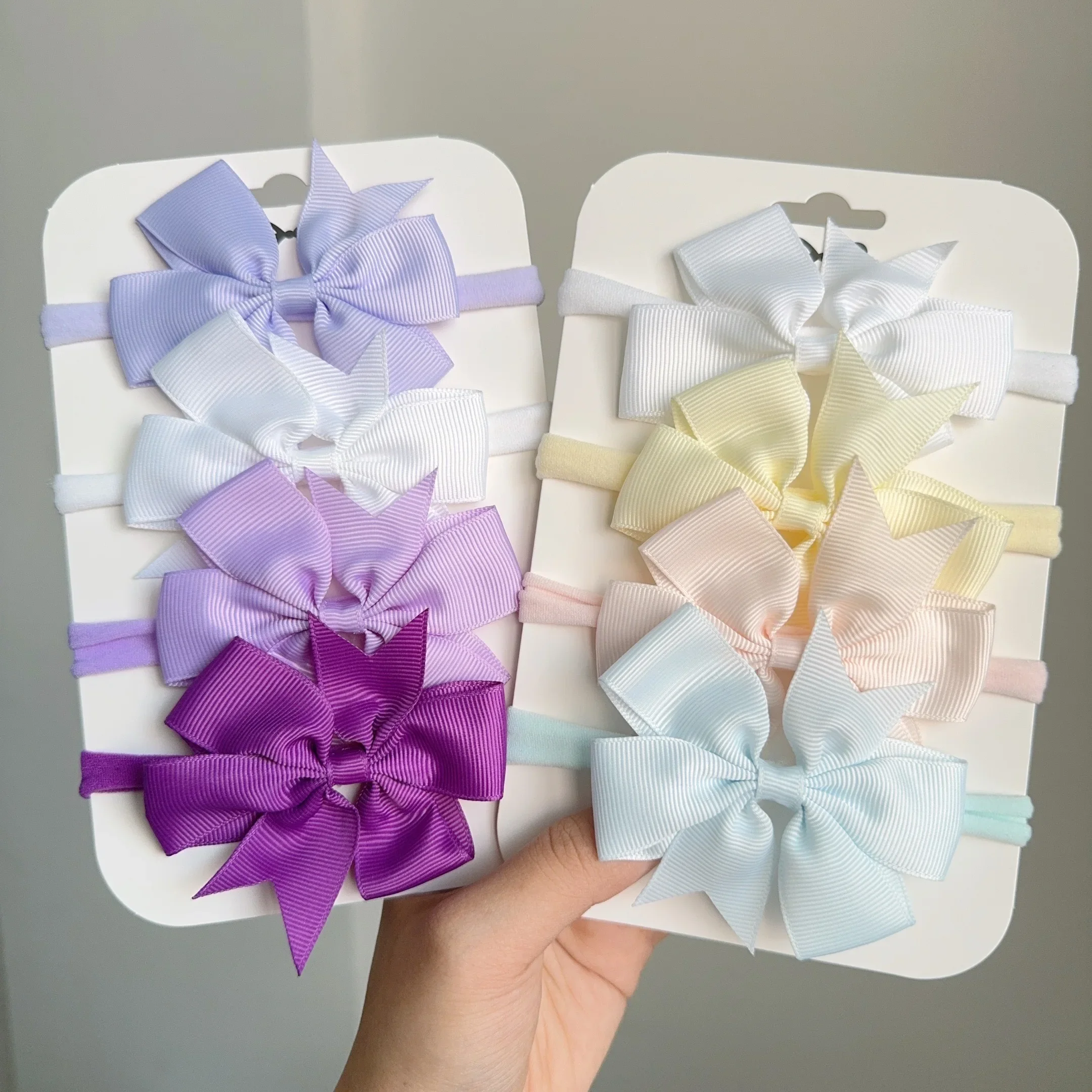 3/4/5/6Pcs Colorful Bowknot Baby Girls Headband DIY Elastic Headwear Soft Cute Bows Infant Kid Hair Accessories Sweet Gift