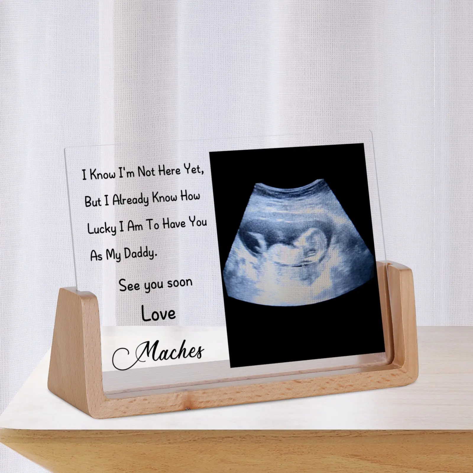 Personalised Father\'s Day Gift Newborn Memorial Photo Frame for New Dad Husband from New Mom Wife Custom Home Desktop Decorative