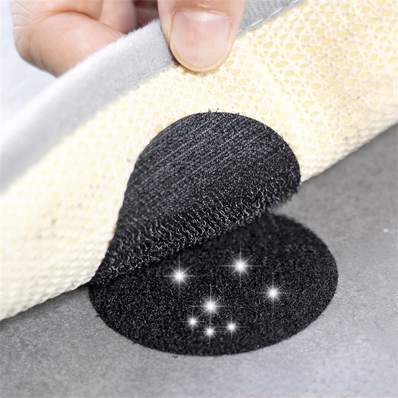 10/5Pairs Non Slip Stickers Self Adhesive Hook Loop Fastener Tape Sheet Sofa Fix Clip Floor Rug Carpet Mat Stickers