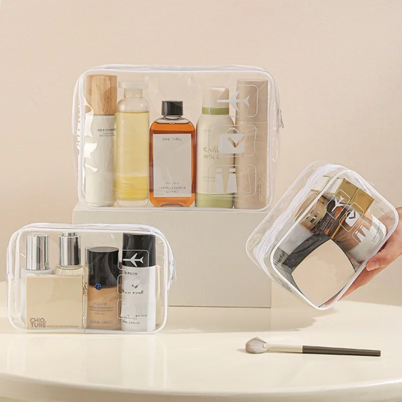 Large Capacity PVC Waterproof Transparent Cosmetic Storage Bag Portable Multi Purpose Travel Toiletry Case