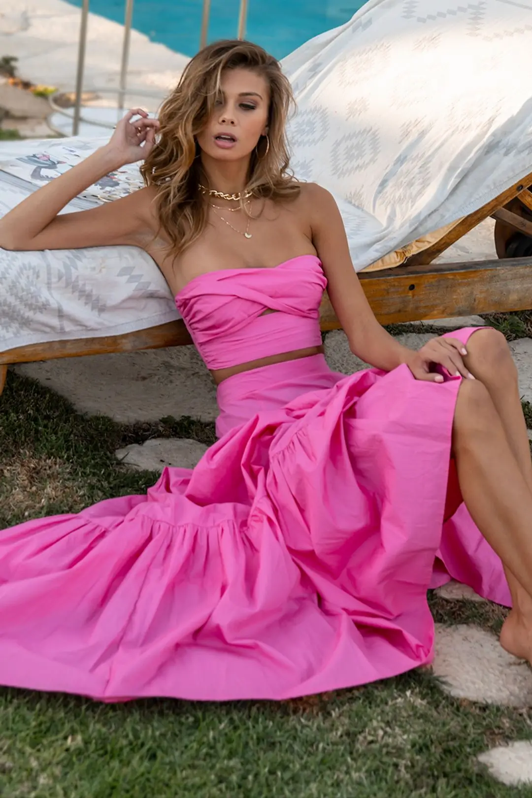 Best Stylish Fuchsia A-line Long Taffeta Skirts Pleated Floor Length Women Maxi Skirt Beach Side Zipper Female Skirt