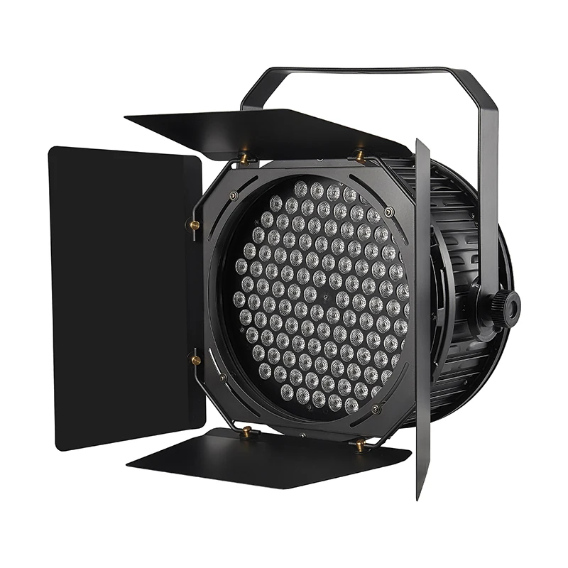 

Светодиодный сценический прожектор 124x3W с дверцами-отражателями | Светильник для лица с высоким индексом цветопередачи (CRI) | Сценический прожектор | Управление DMX512, класс защиты IP55, белый свет