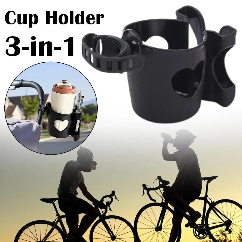 

Baby Stroller Water Cup Holder Baby Pram Multi-function Milk Bottle Rack Black White 3-in-1 Mobile Phone Holder