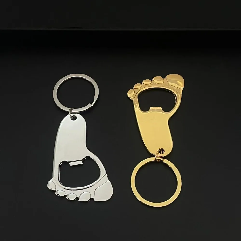 Porte-clés créatif en forme de petit empreinte, décapsuleur en métal, pendentif en alliage, accessoire de sac, porte-clés tendance, cadeau exquis