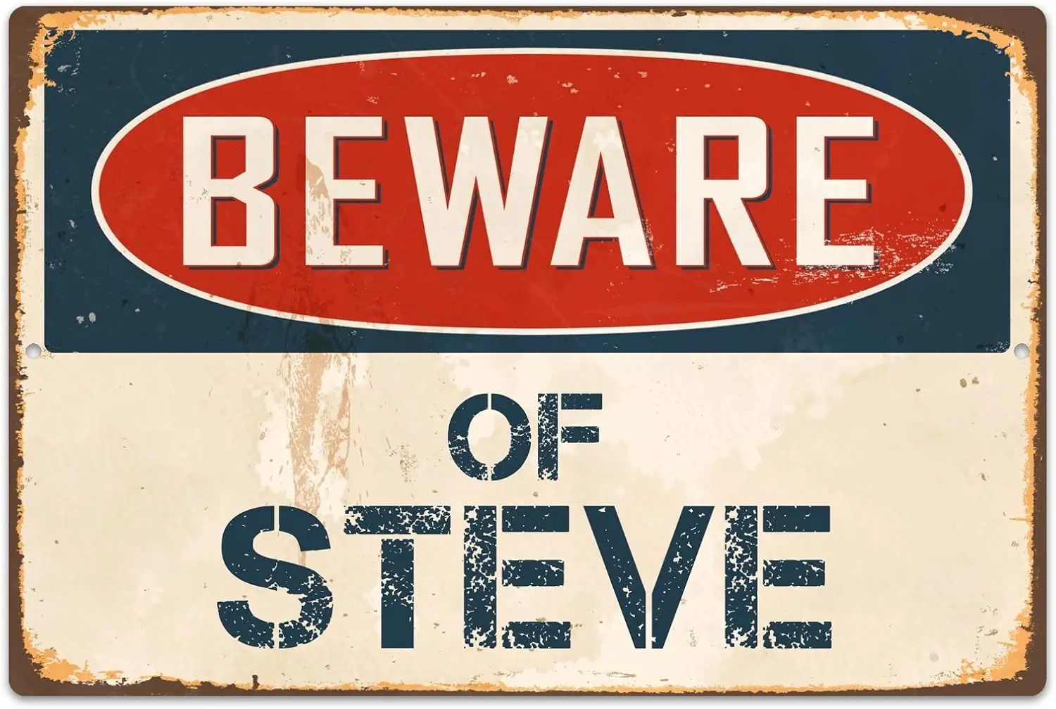 НаклейкаПират Остерегайтесь Стива 8 x 12 дюймов Винтажный алюминиевый металлический знак в стиле ретро VS739-алюминий