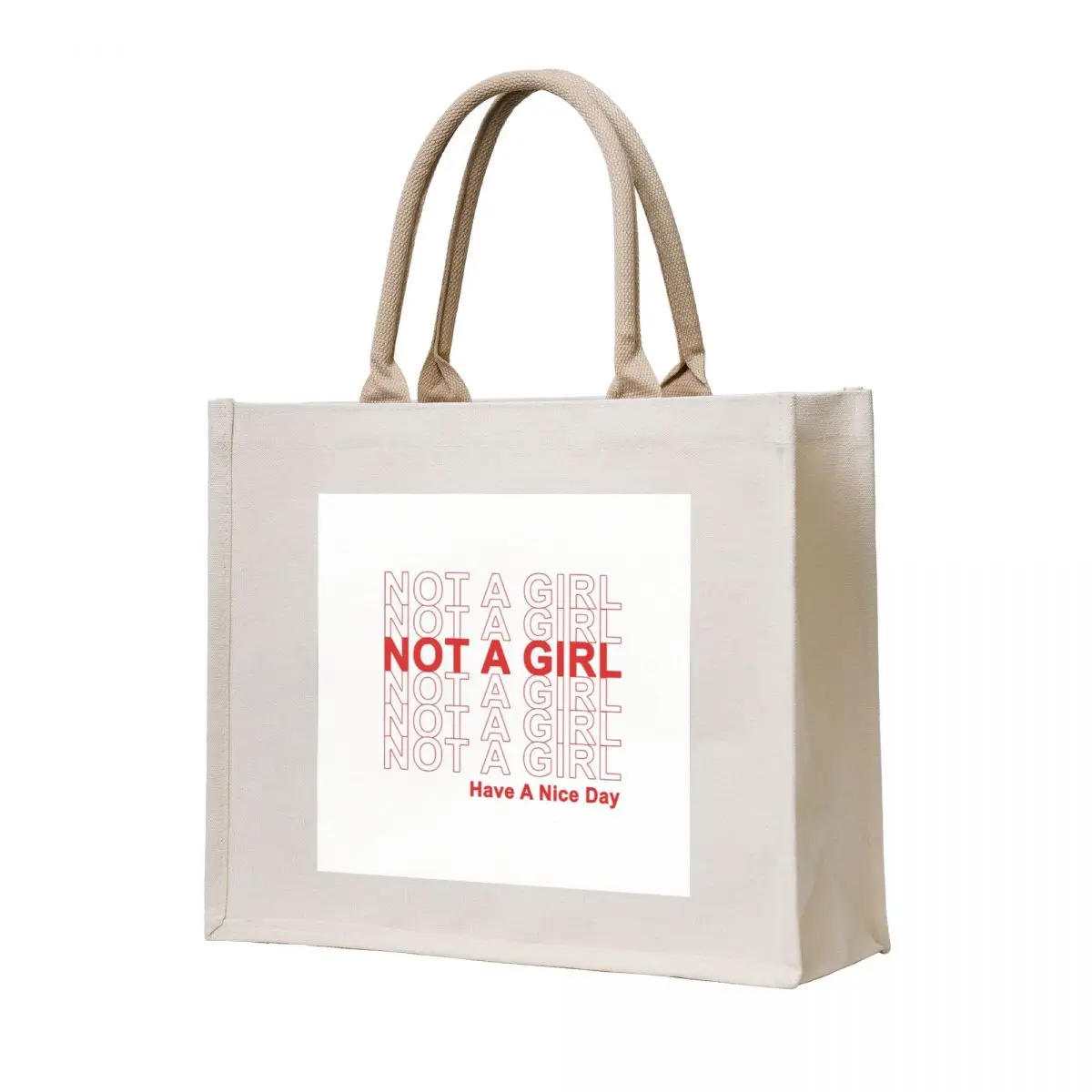 

Not A Girl, Have A Nice Day! Tote Bag Cloth bag shopper bags personalized tote bag free delivery bags