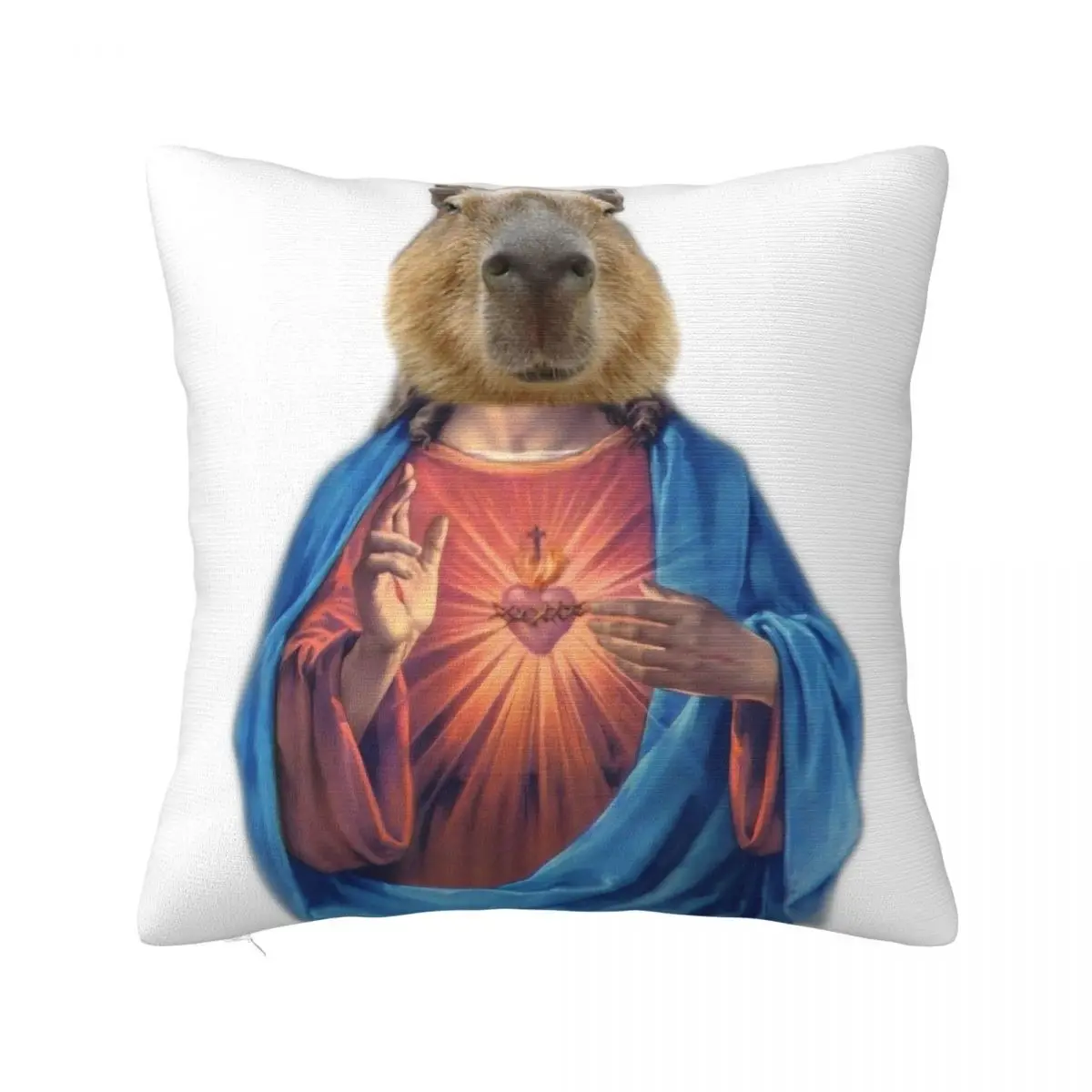 

Capybara Jesus Pillowcase Soft Polyester Cushion Cover Decoration Pillow Case Cover Home Square 40X40cm