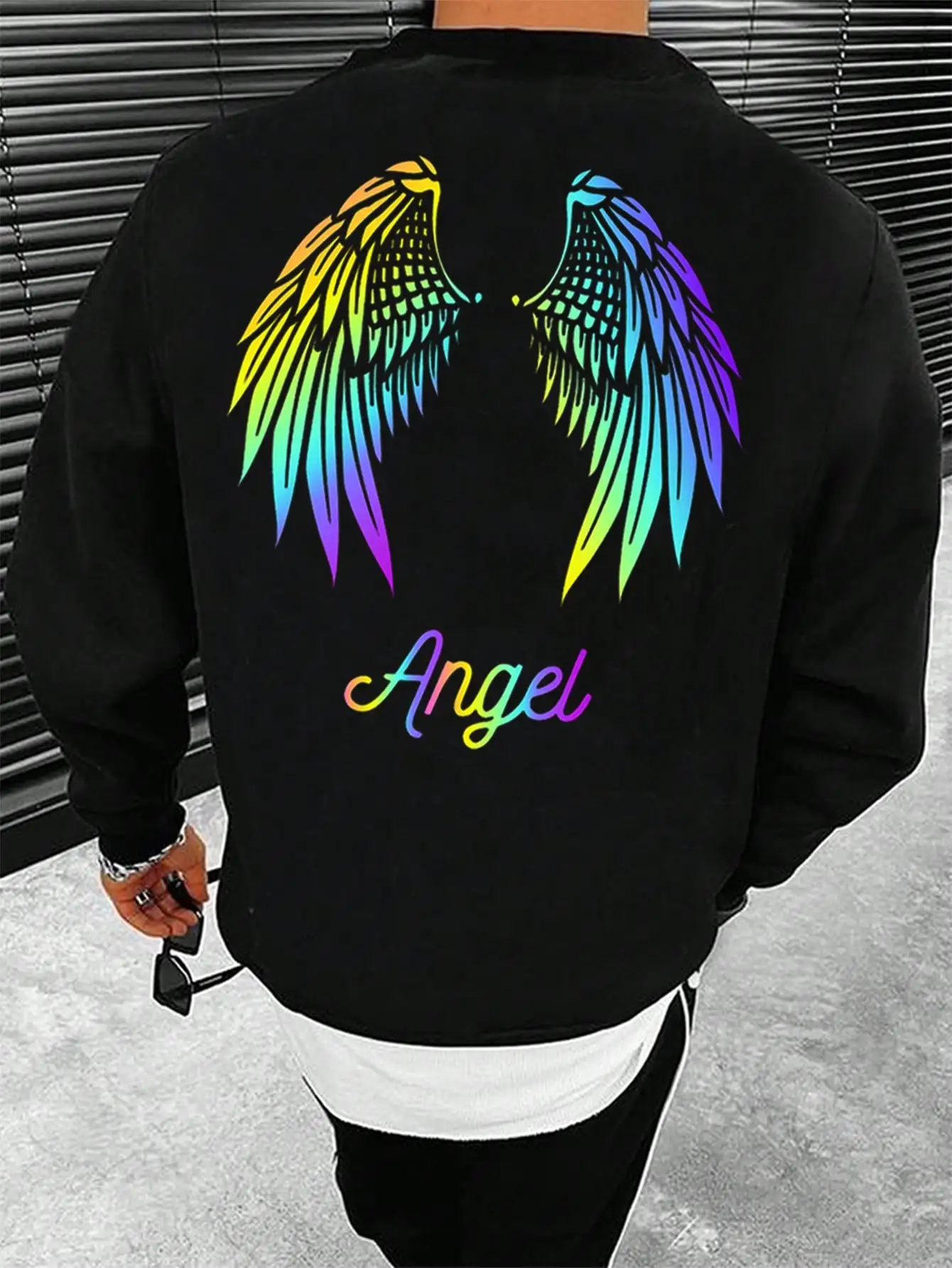 Colorful Wing Printing Men Clothing Street Style Fashion Tops Trendy Comfortable Sweatshirts Funny Oversize Hoodies Autumn Hoody