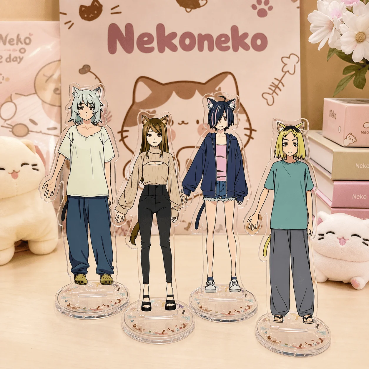 llavero de acrílico de 15 cm de Anime Chainsmoker Cat Yani Neko Manga, dive