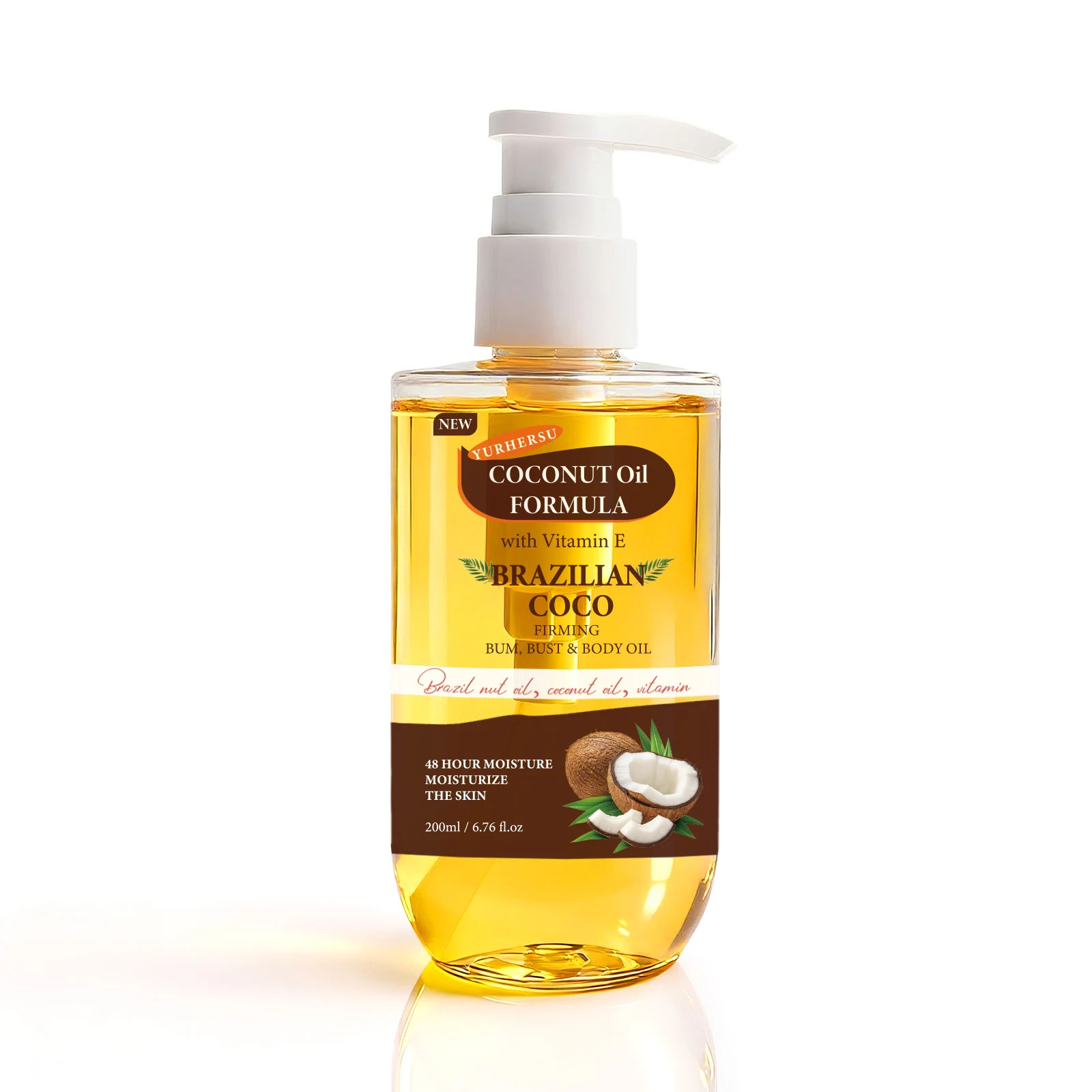 Huile de coco biologique pour la peau, hydratant en profondeur et nourrissante, améliore l'élasticité, alternative naturelle du beurre corporel, non grasse