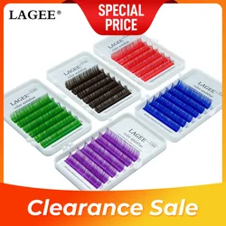 LAGEE Eyelash Extension Purple Blue Brown Color Lashes Individual Premium Mink Soft Volume Colorful Eyelashes for Nagaraku Line