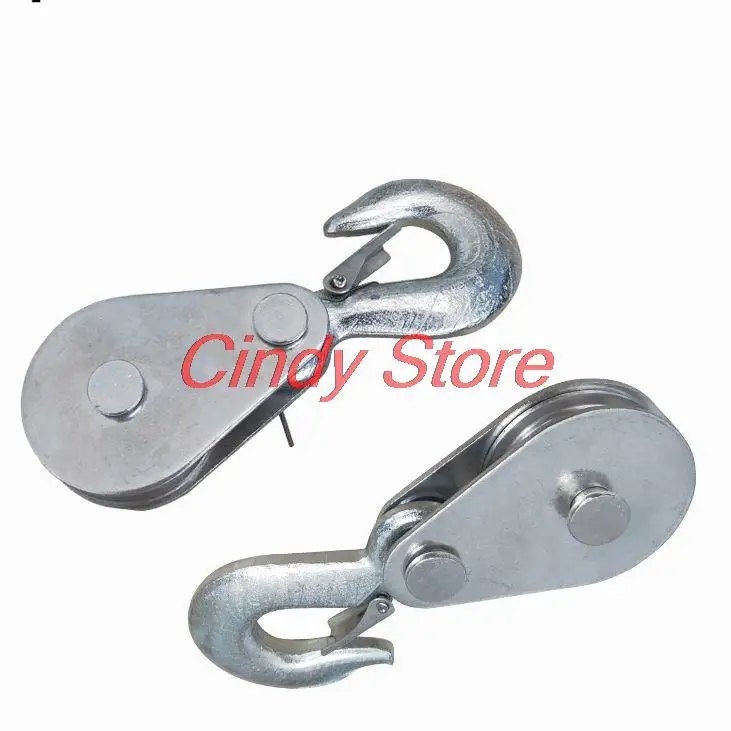 

1PC alloy steel Electric winch hook Hoist Block Wire Rope Lifting Pulley Block Towing Wheel with Hook for Winch