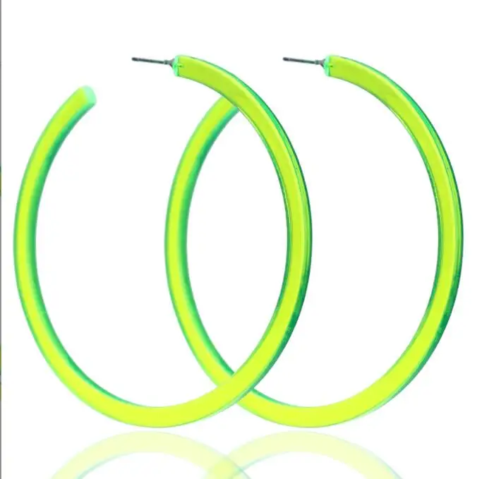 small plastic hoop earrings Women Geometric Plastic Exaggerated Earring Hyperbole Trendy Ring Earrings Jewelry