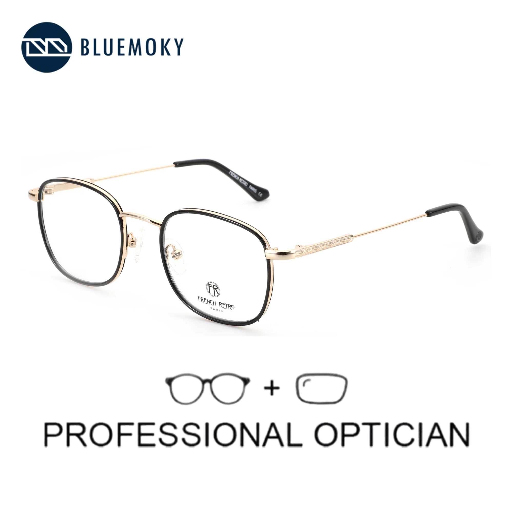 BLUEMOKY Modish Round Prescription Eyeglasses For Unisex High Quality Anti-Blue Light Progressive/Photochromic Optical Glasses
