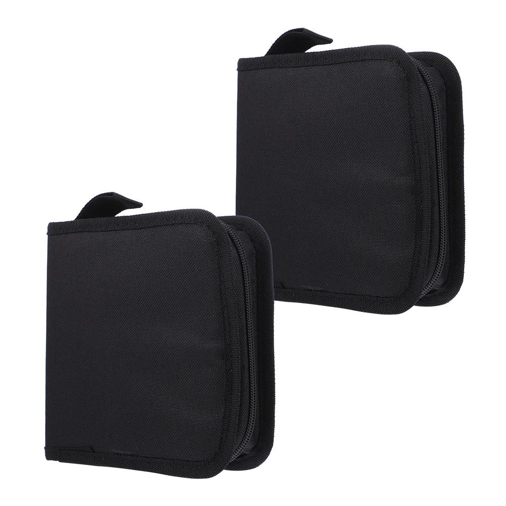 

2pcs Storage Bag Large Capacity Cd Organizer 40-Pack Zipper Cd Holder Pouch Disc Container For Dvds Liner Notes Dustproof