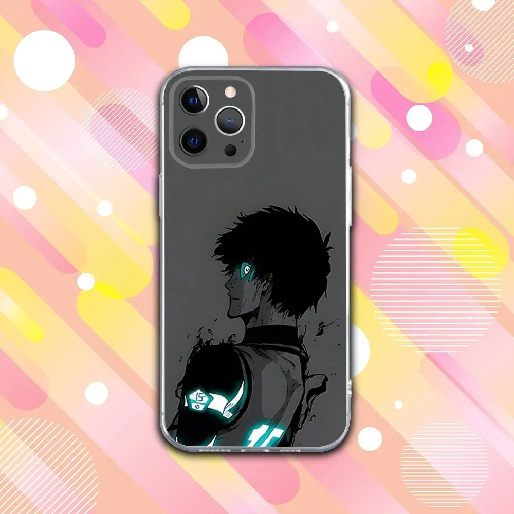 Funda de teléfono Anime B-Blue L-Lock para iPhone 17,16,15,14,13,12,11 Pro,Max,Plus,X,XS,XR,SE4,E Mini funda suave transparente