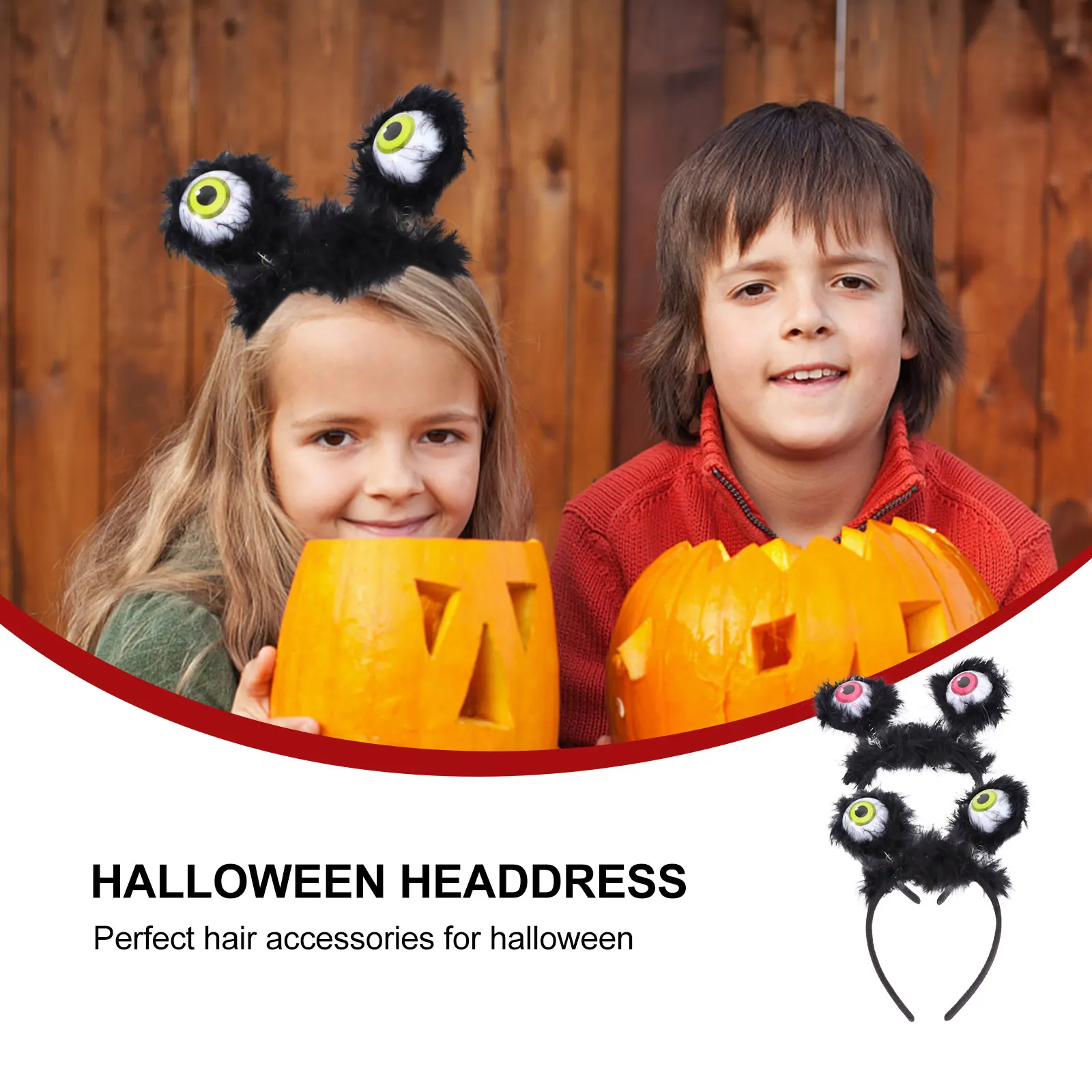 

2Pcs Halloween Luminous Eyeball Headband Chic Fashion Costume Party Eyes Hairband Halloween Headwear Decoration