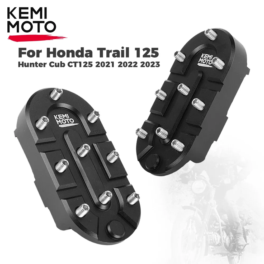 For Honda Trail 125 2020-2022 KEMiMOTO Foot Peg Footrest Pedals Off-road Style Replacement Non-Slip Footpeg Footrests Parts