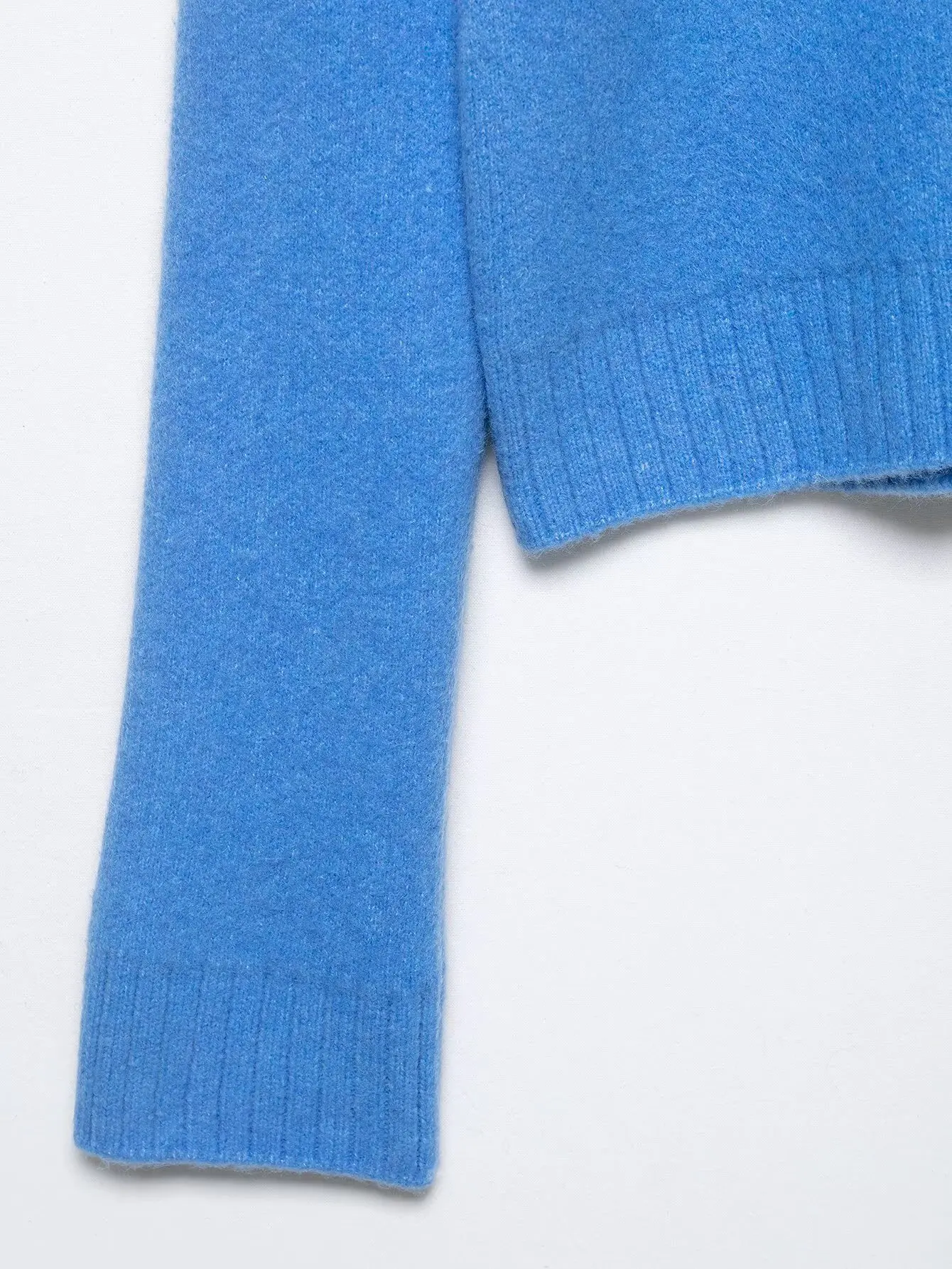 Nlzgmsj 2026 Frühling Neue Runde Einfarbige Gestrickte Offene Strickjacke für Damen mit Revers und Reißverschluss, Freizeit-Strickoberteil – Detail 3