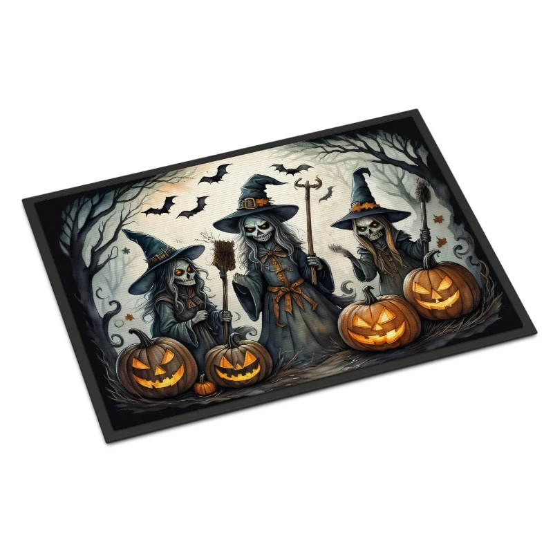 

New Witchy Mysterious Halloween Door Mat - Indoor Outdoor Non-Slip Washable Entryway Rug Decorative Floor Mat for Living Room