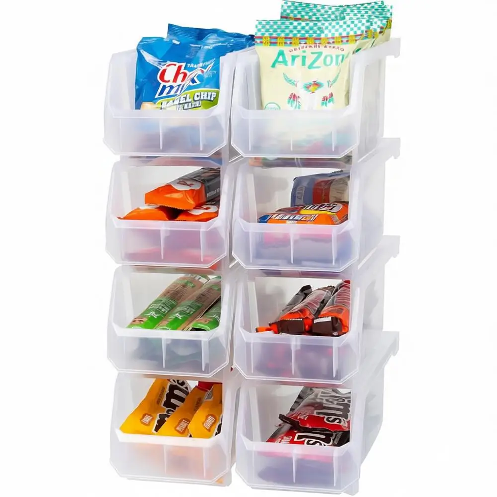 

Пластиковые штабелируемые контейнеры для хранения, средние, прозрачные, 8 штук в упаковке