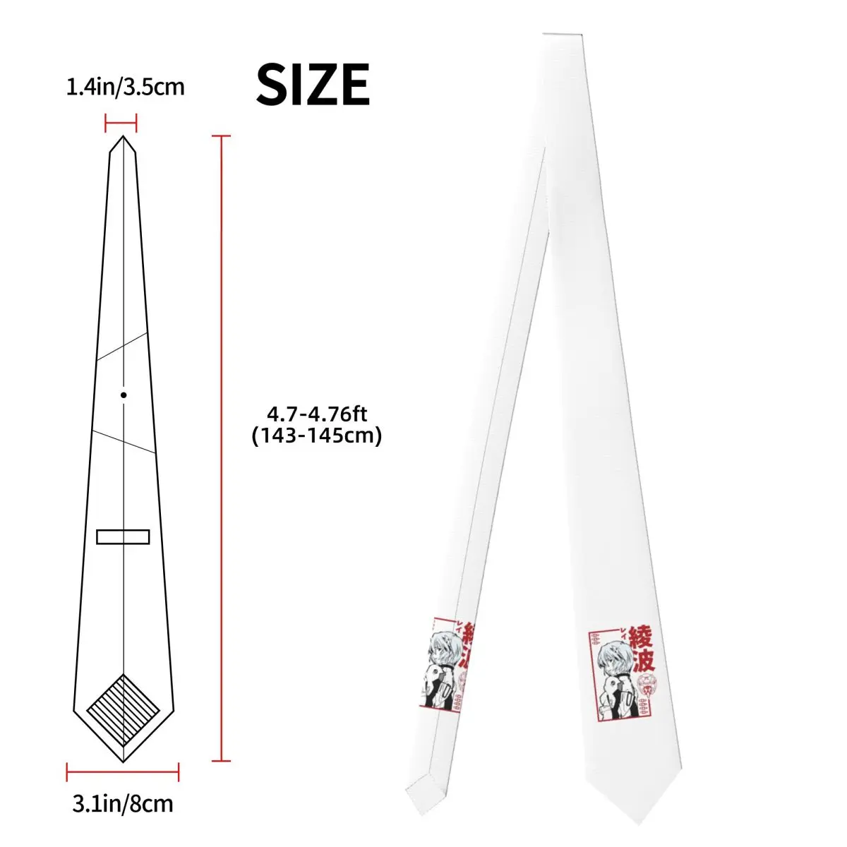 Rei Ayanami галстук для мужчин шелковый полиэстер тонкие галстуки свадебный деловой галстук повседневный Gravatas