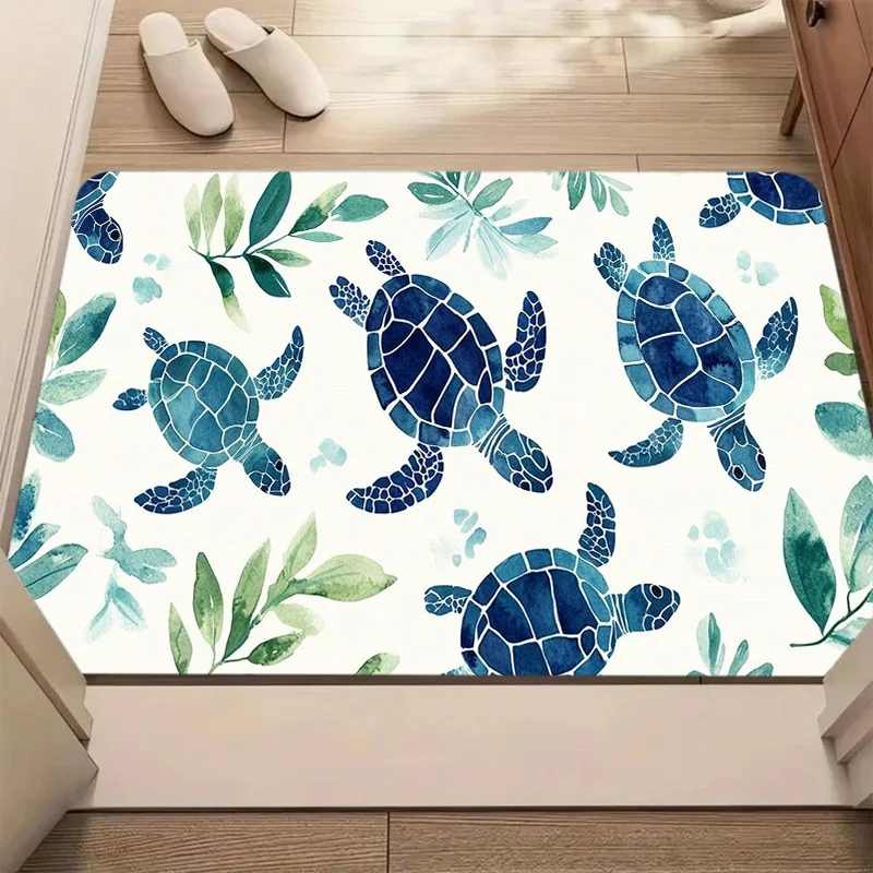 Tropical Flamingo Watermelon Fruit Leaf Print Door Mat Anti Slip Entrance Doormat Summer Holiday Cute Pattern Rug