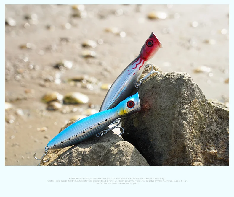 Kingdom Floating Popper Angelköder 80 mm 9,5 g 100 mm 16 g 130 mm 36 g TopWater Kunstköder Harter Wobbler zum Angeln auf Barschforellen – Detail 5