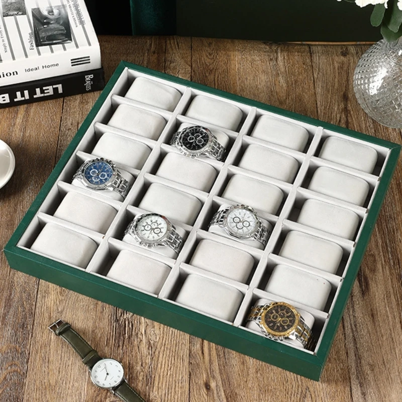 Watch Box Display Storage-Case 6/12/24/30Slot Watches Box Organiser Jewellery Storage Holder for Watch-Ring Cufflink Collection