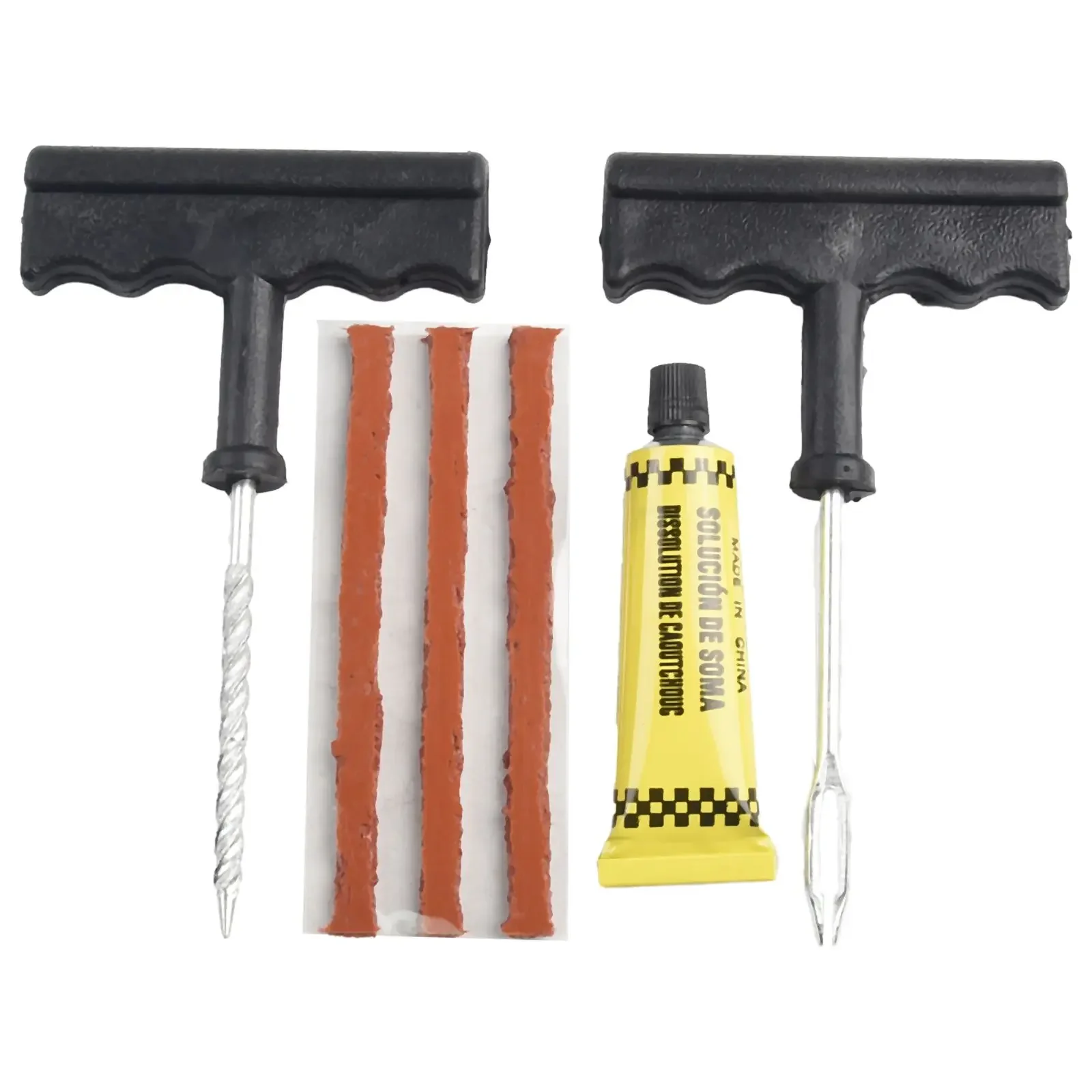 1 Set Puncture Repair Kits Car Tire Repair Tool With Rubber Strips Tubeless Flat Tire Repair Tool For Car Trucks Motors