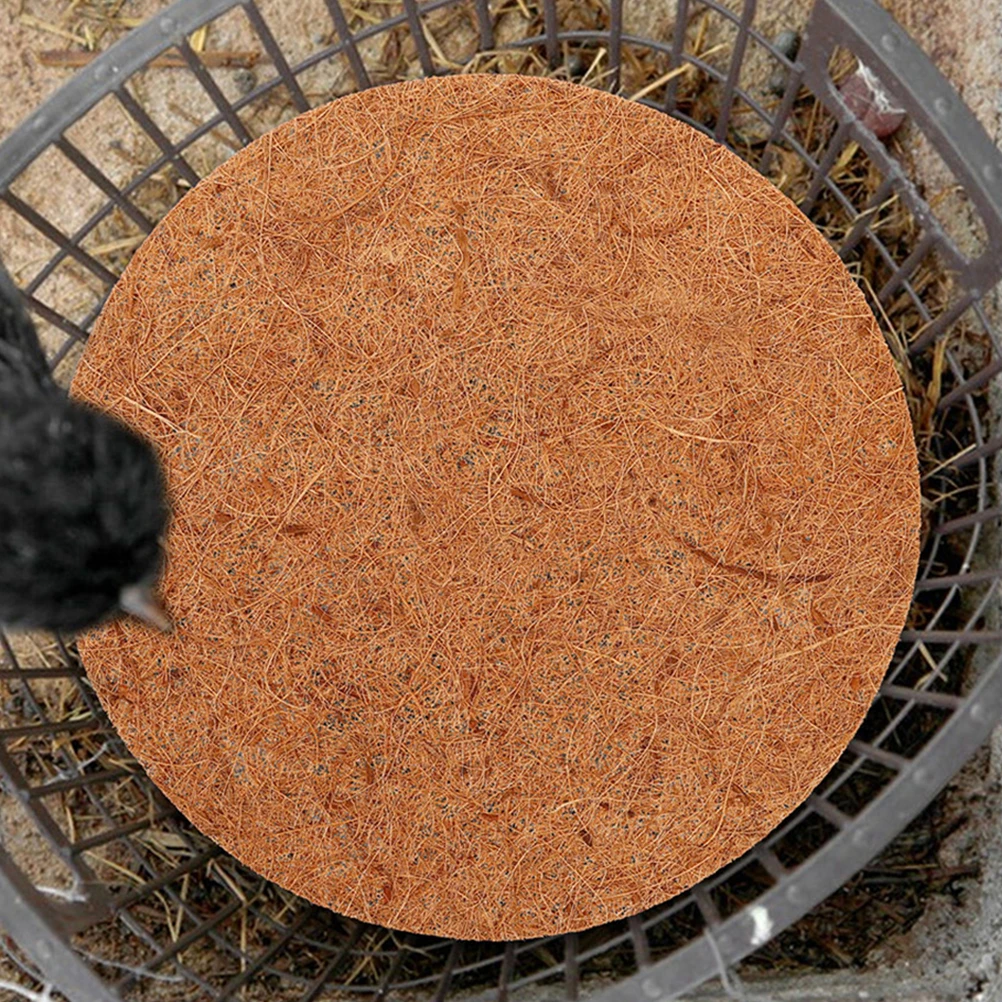 

16pcs Coconut Fiber Planter Liner Nest Mats Pigeon Supplies Egg Nest Mat Bird Nesting Pads Soil Leakage Prevention Garden Round