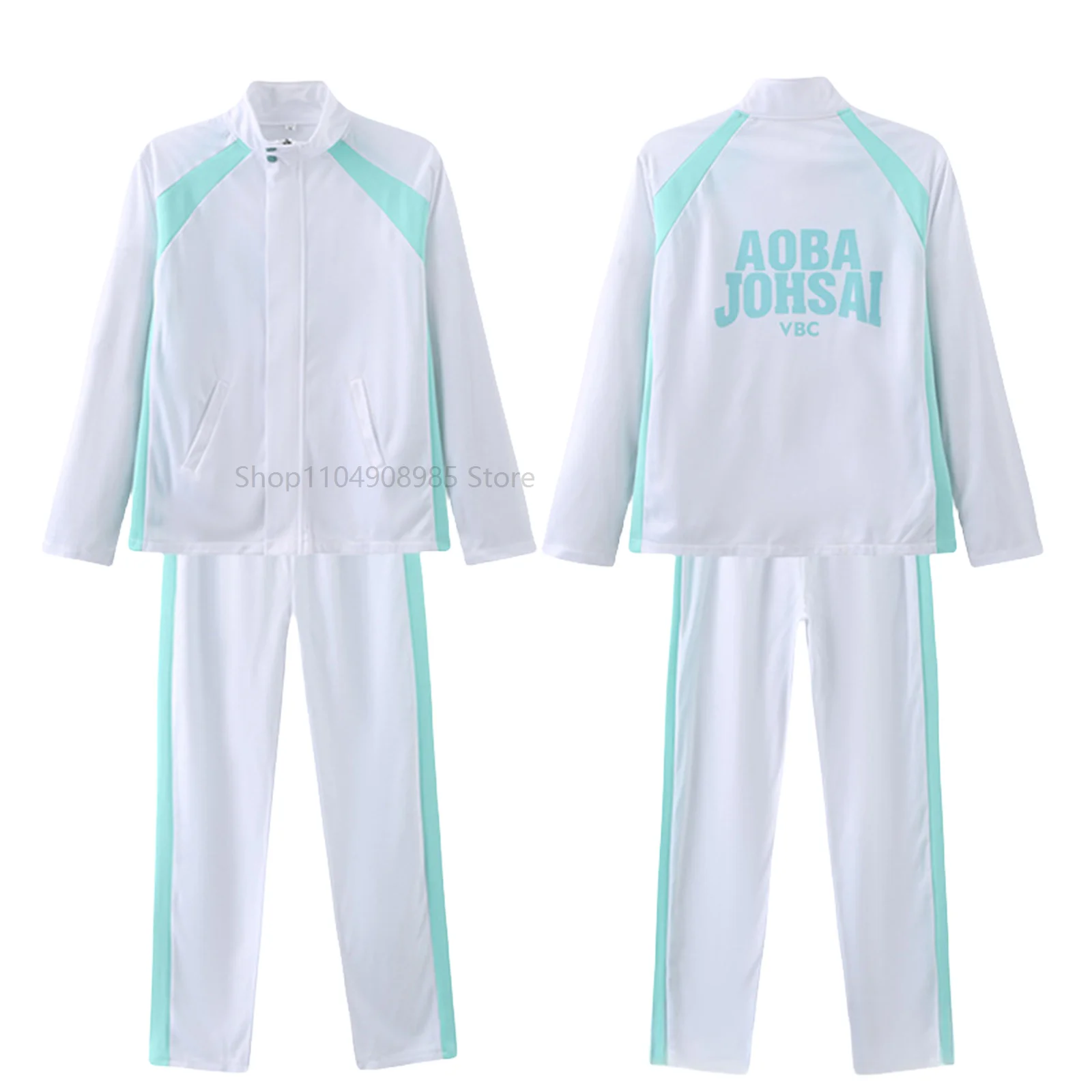 

Cosplay Costume Anime High School Uniform Coat Pants Full-Zip Tracksuit Halloween Carnival Party Outfit