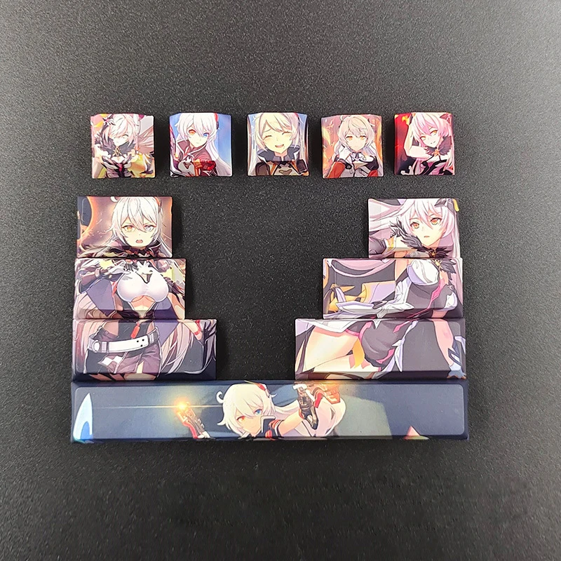 Diseño de personaje de Anime personalizado, 12 teclas, Dye-subbed, Space Bar 6.25u, Cherry Profile Keycaps para teclado mecánico Diy