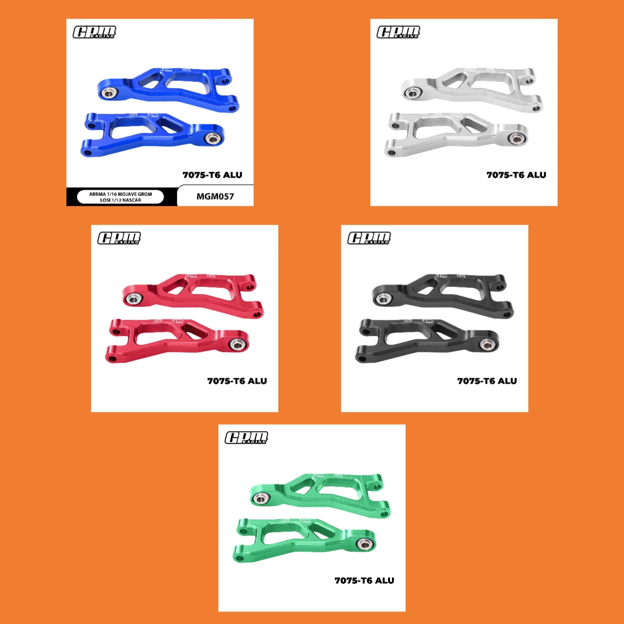 

GPM 7075 Alloy Rear Upper Suspension Arms For ARRMA 1/16 Mojave Grom LOSI 1/12 Nascar