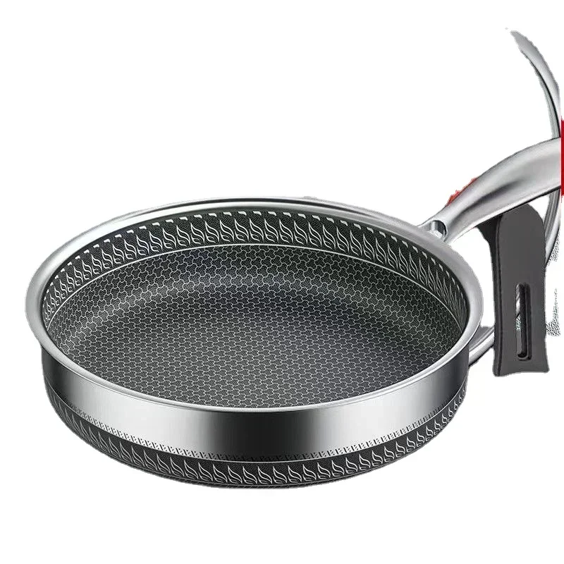 Extra-thick 316 Stainless Steel Pan for Gas Stove and Induction Cooktops, Non-Stick and Coating-Free Fry Pan