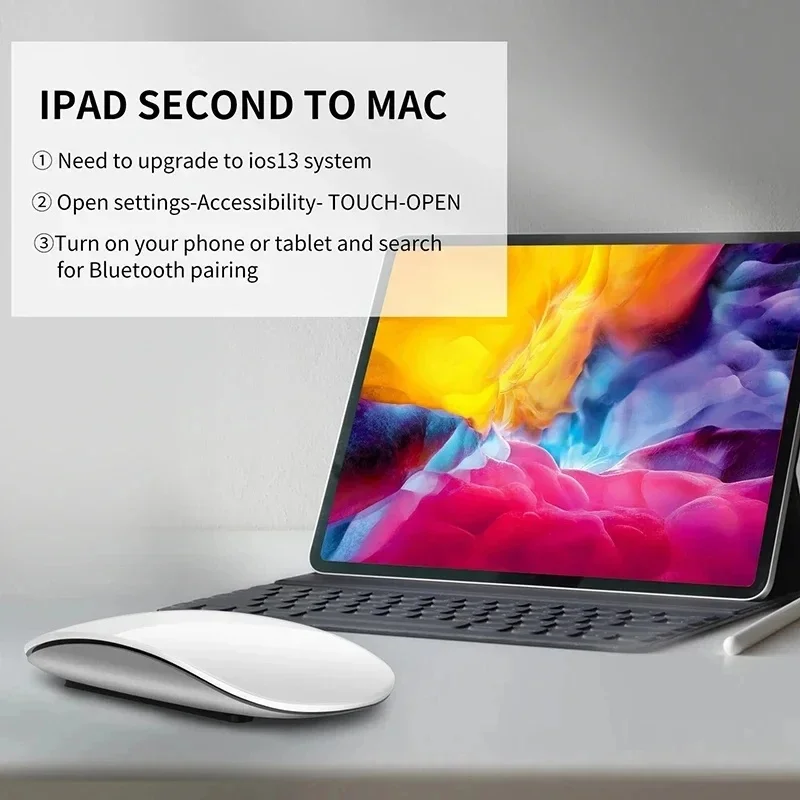2026 New Rechargeable Bluetooth Wireless Mouse｜Ultra‑Slim Multi‑Arc Touch｜Silent Mice｜for MacBook iPad Mac PC Laptop