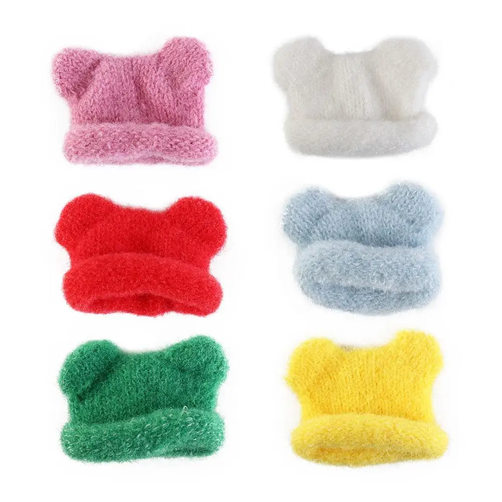 

Knitted Mini Knitted Hats Mini Colorful DIY Doll Decorative Cap Handmade Materials Cute Knitted Finger Cap BJD Doll