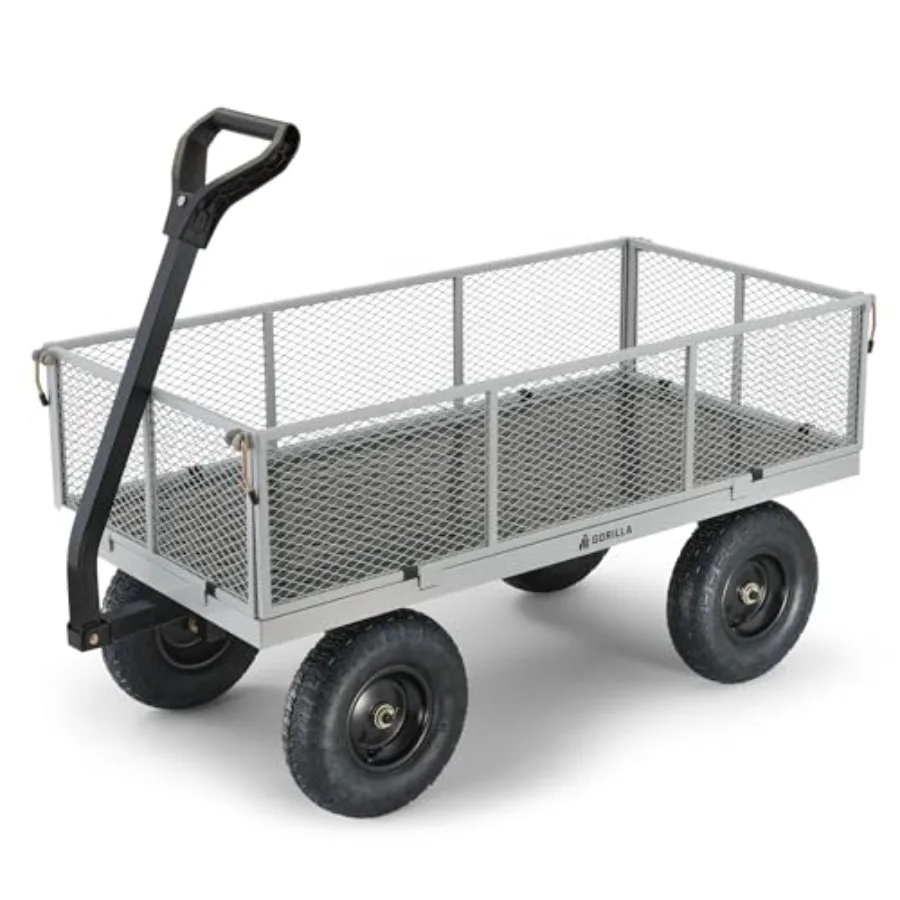Steel Utility Garden Cart for outdoor gardening use, heavy-duty steel construction, black finish, 1000 lb. capacity and all-ter