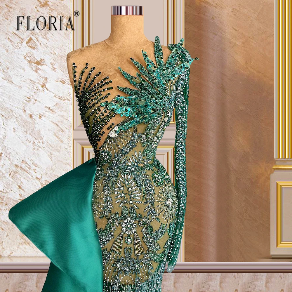 Robe de Rhformelle longue vert foncé avec perles complètes, robe de célébrité, robe de reconstitution historique sinny, tout ce qui est arabe, acheter, 2024